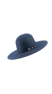 Rock'em 8X Blue Navy Grizzly Fur Open Crown Felt Cowboy Hat