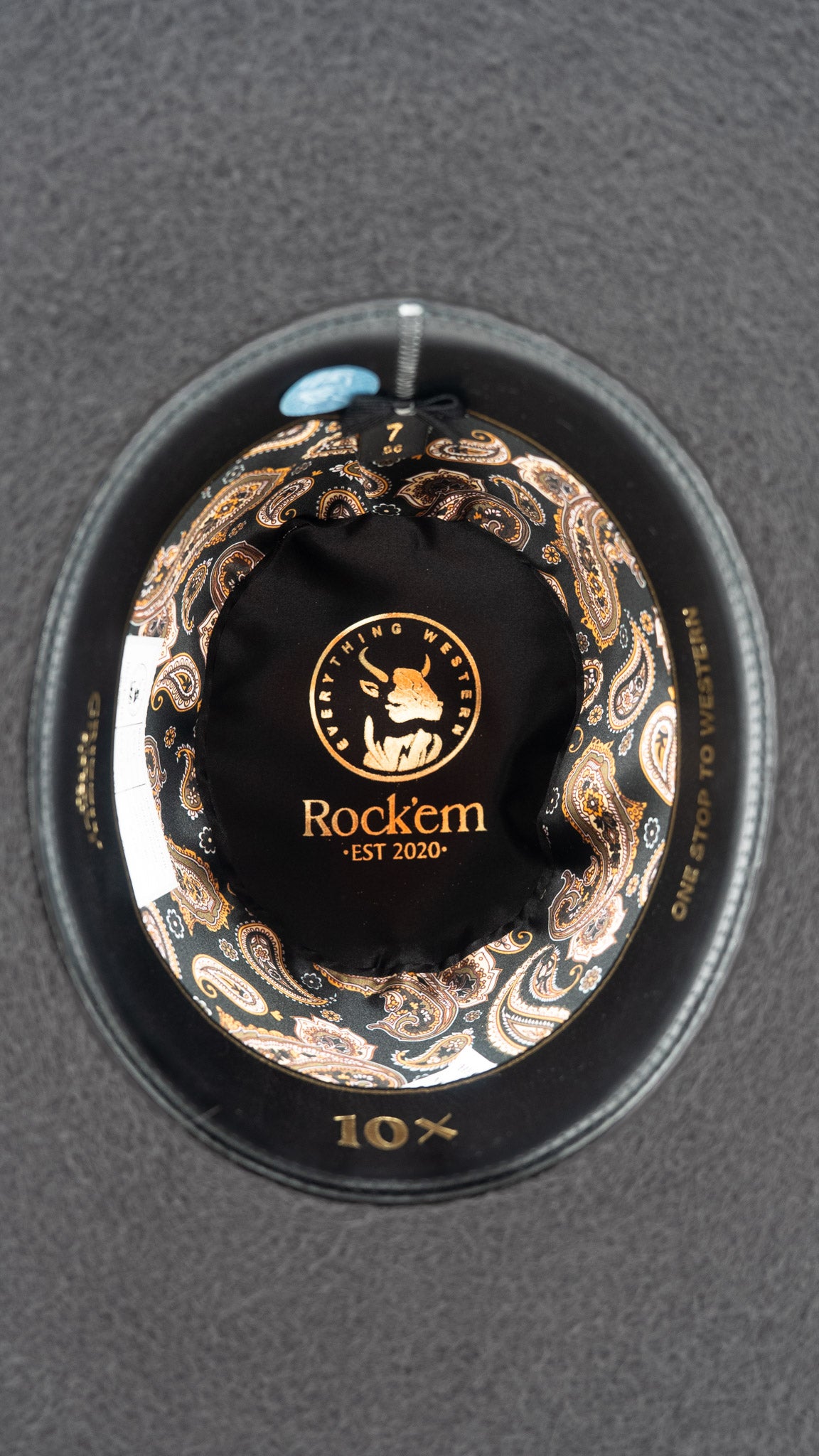 Rock'em 10X Dark Gray Grizzly Fur Open Crown Felt Cowboy Hat