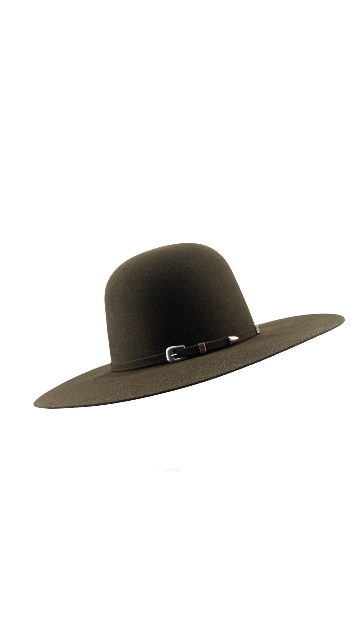 Rock'em 6X Olive Green Beaver Open Crown Felt Cowboy Hat