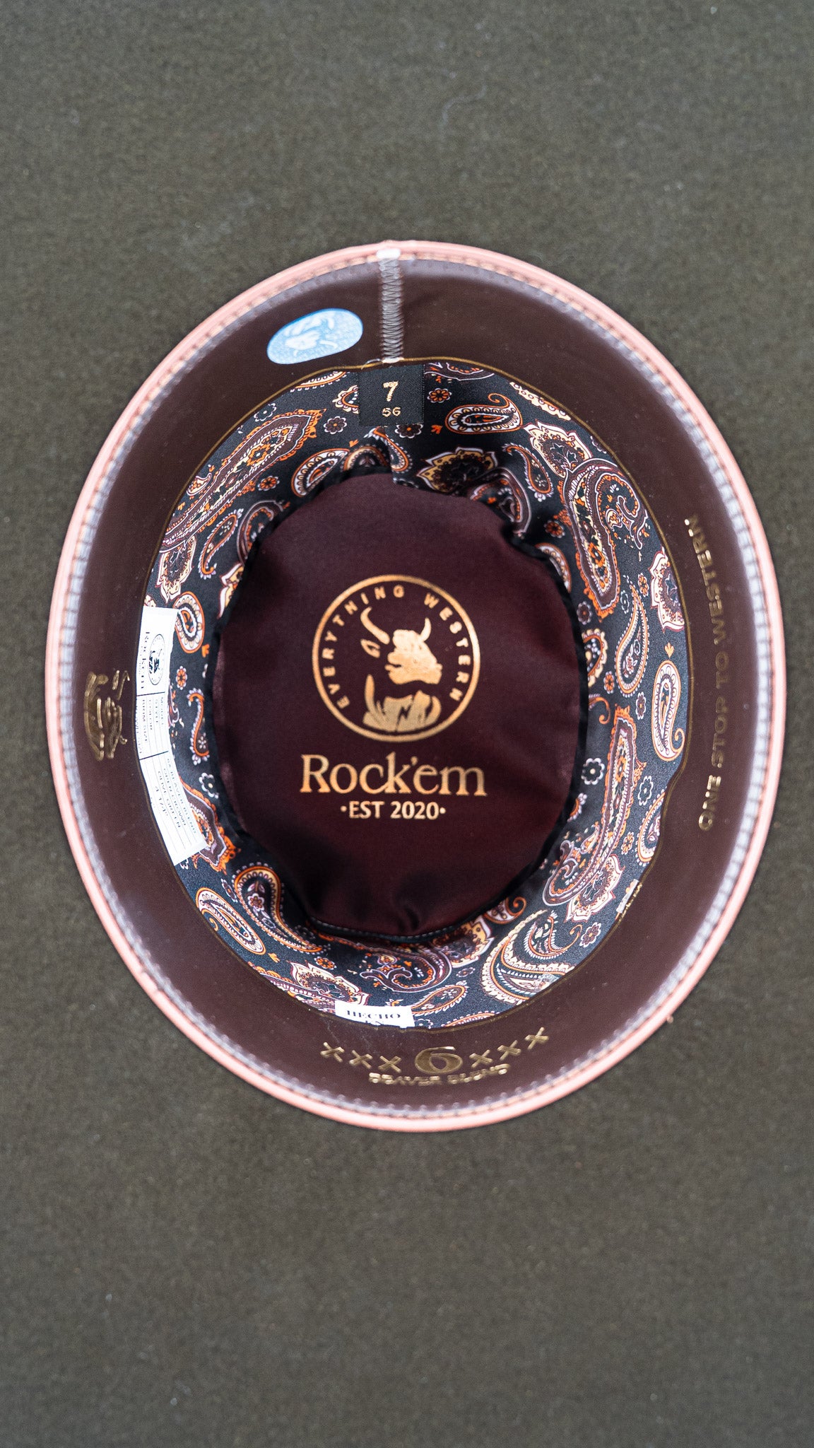 Rock'em 6X Olive Green Beaver Open Crown Felt Cowboy Hat
