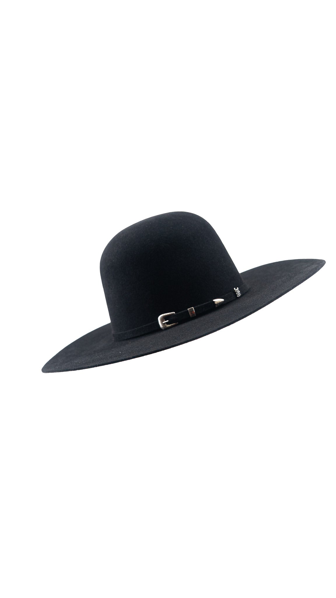 Rock'em 6X Black Beaver Open Crown Felt Cowboy Hat