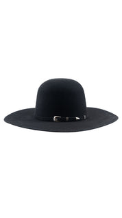 Rock'em 6X Black Beaver Open Crown Felt Cowboy Hat