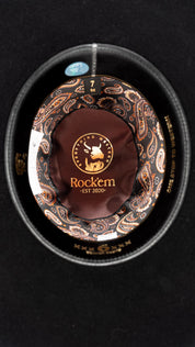 Rock'em 6X Black Beaver Open Crown Felt Cowboy Hat