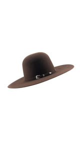 Rock'em 6X Chocolate Beaver Open Crown Felt Cowboy Hat