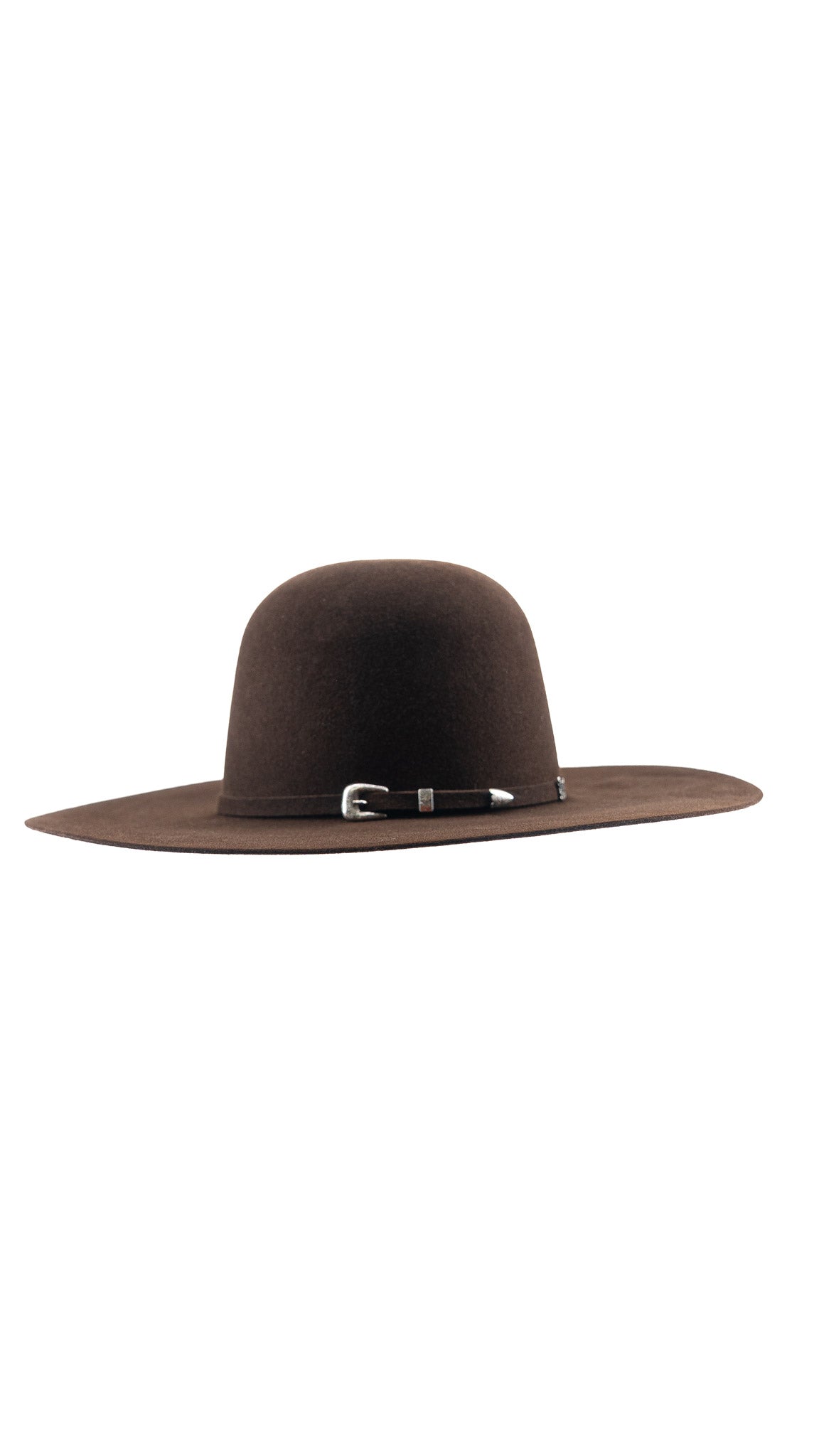 Rock'em 6X Chocolate Beaver Open Crown Felt Cowboy Hat