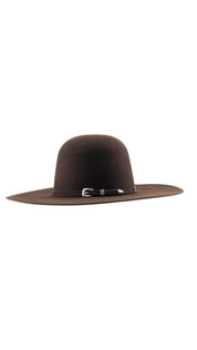 Rock'em 6X Chocolate Beaver Open Crown Felt Cowboy Hat