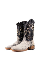 Aztec Cowhide Square Toe Cowboy Boot Size 6.5 Box UM3