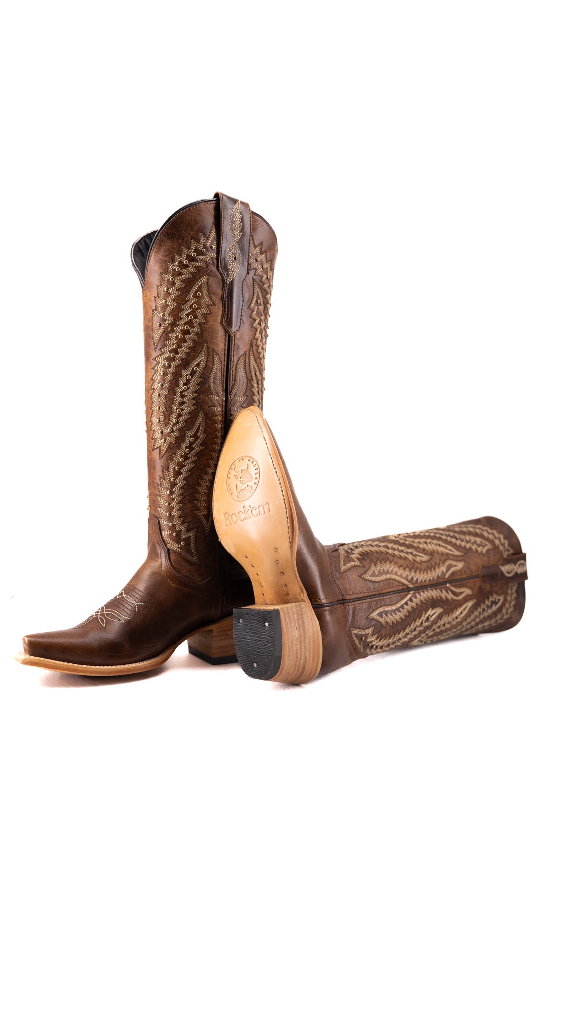 Genesis Rhinestone Tall Snip Toe Cowgirl Boot