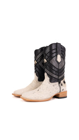 Prescott Cowhide Square Toe Cowboy Boot Size 9.5 Box YM10