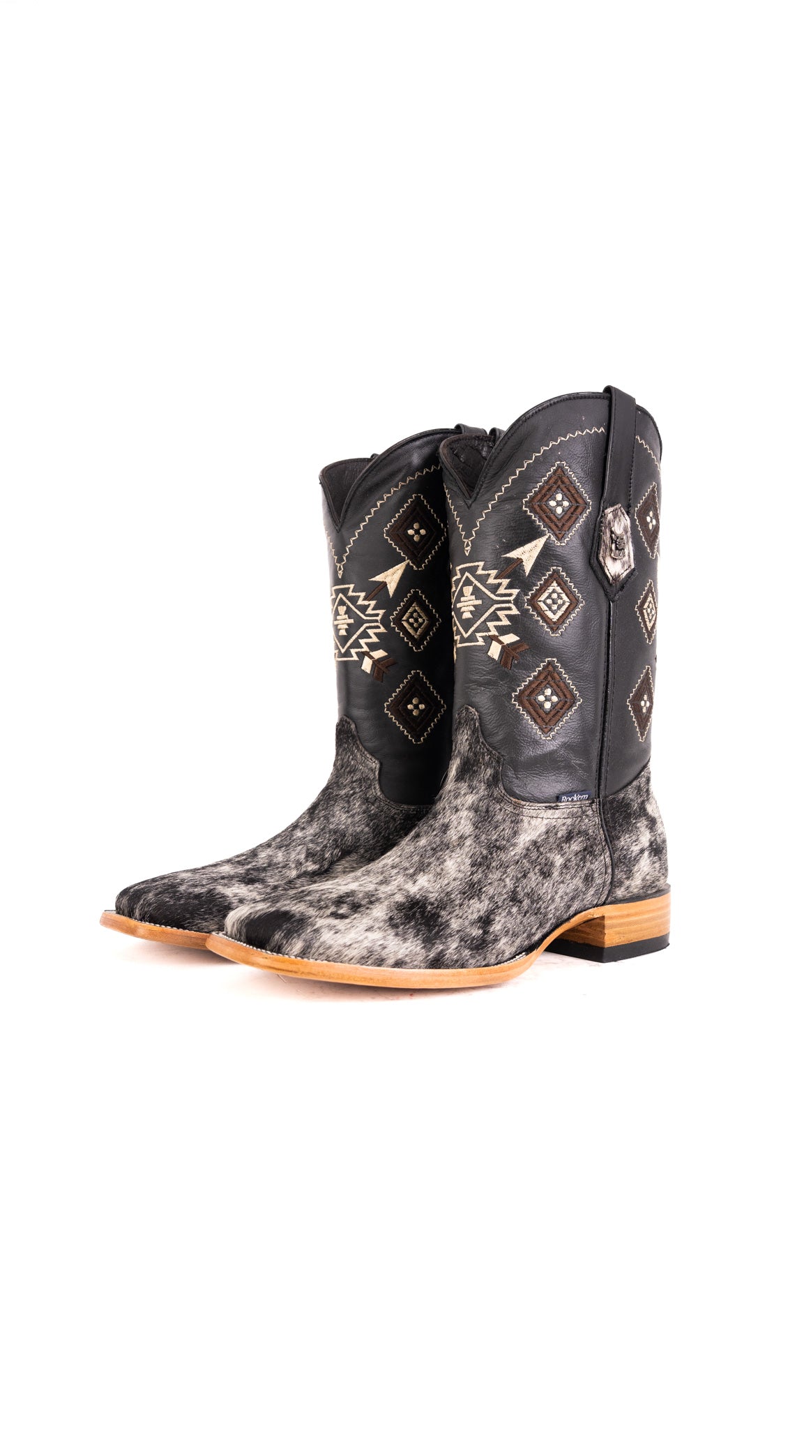 Aztec Cowhide Square Toe Cowboy Boot Size 10.5 Box YM18