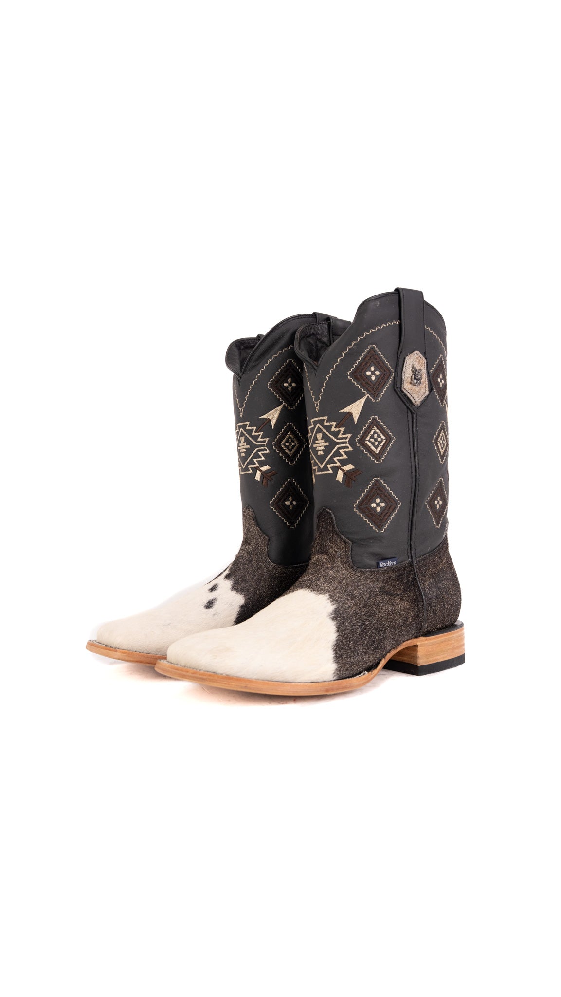 Aztec Cowhide Square Toe Cowboy Boot Size 10.5 Box YM19