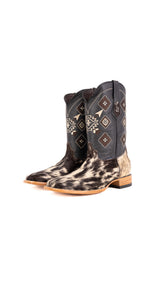Aztec Cowhide Square Toe Cowboy Boot Size 10.5 Box YM21
