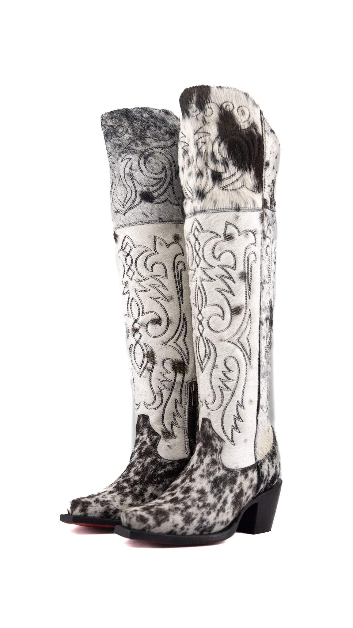 Amour Cowhide Knee High Snip Toe Cowgirl Boot Size 5 Box RW1