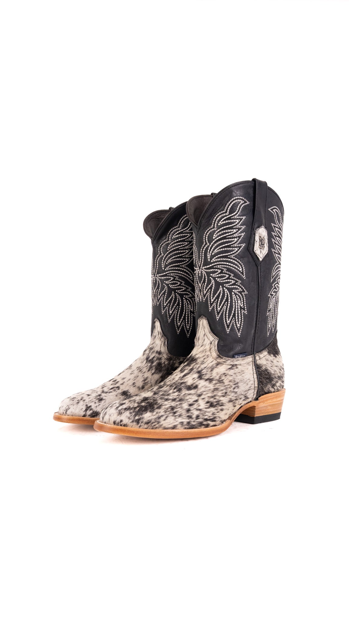 Men's Round Toe Cowhide Cowboy Boot Size 9 Box YM26