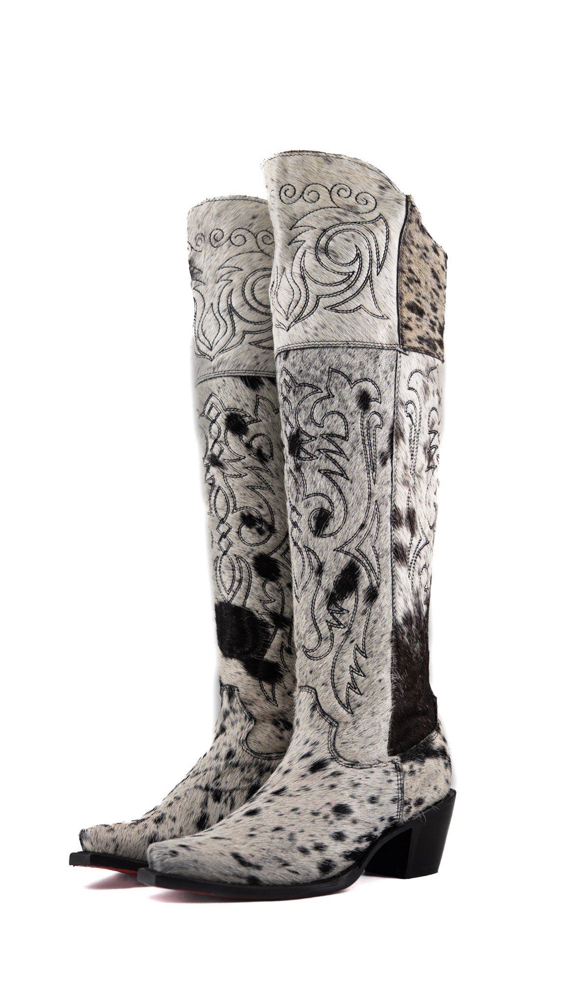 Amour Cowhide Knee High Snip Toe Cowgirl Boot Size 7.5 Box RW4