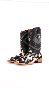Prescott Brazil Cowhide Square Toe Cowboy Boot Size 10 Box YM30