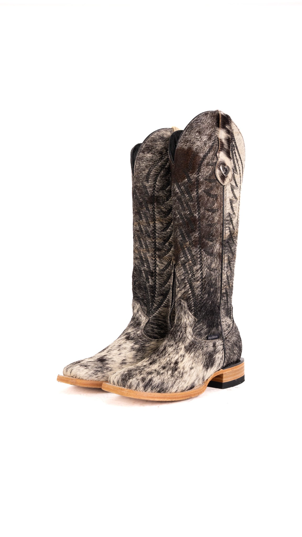 Charlotte Tall Cowhide Square Toe Cowgirl Boot Size 5 Box ZW1