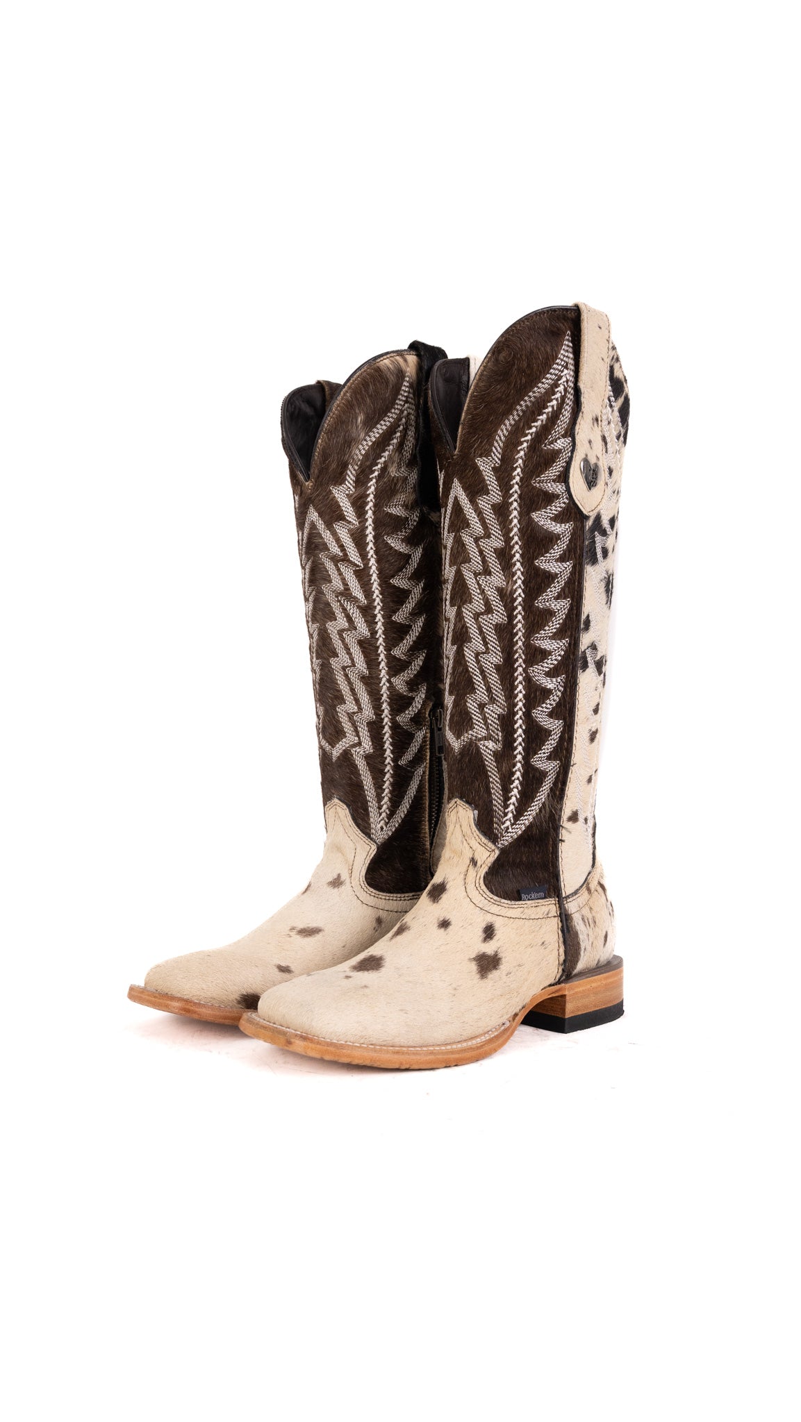 Charlotte Tall Cowhide Square Toe Cowgirl Boot Size 5.5 Box ZW3
