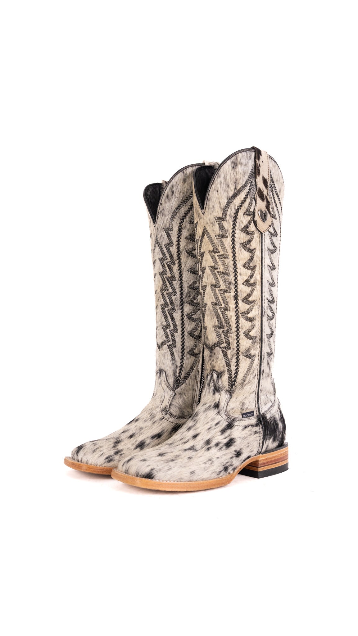 Charlotte Tall Cowhide Square Toe Cowgirl Boot Size 6 Box ZW5