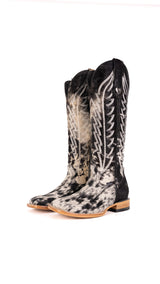 Charlotte Tall Cowhide Square Toe Cowgirl Boot Size 6.5 Box ZW6
