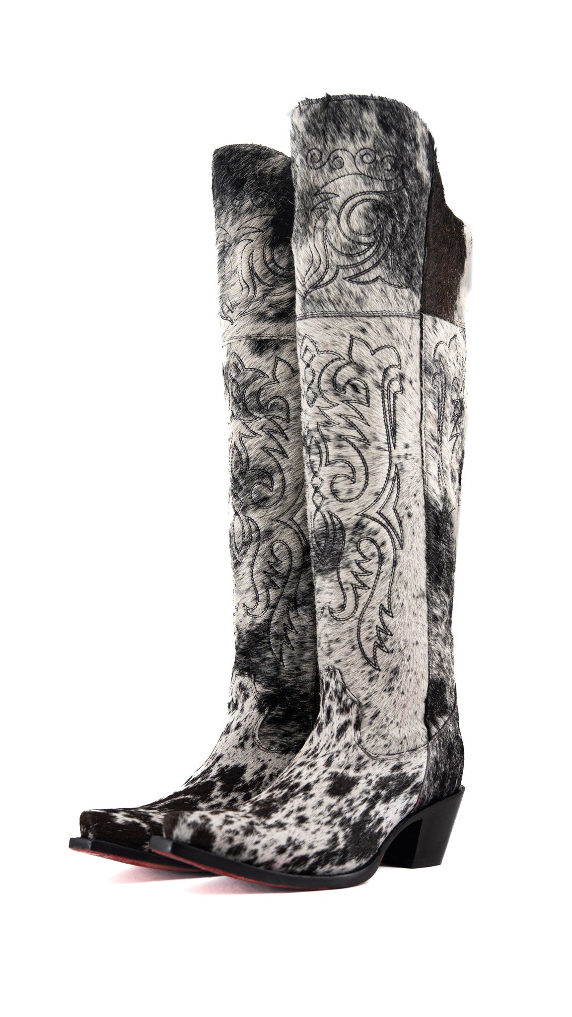 Amour Cowhide Knee High Snip Toe Cowgirl Boot Size 10 Box RW9