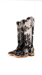 Charlotte Tall Cowhide Square Toe Cowgirl Boot Size 7 Box ZW8