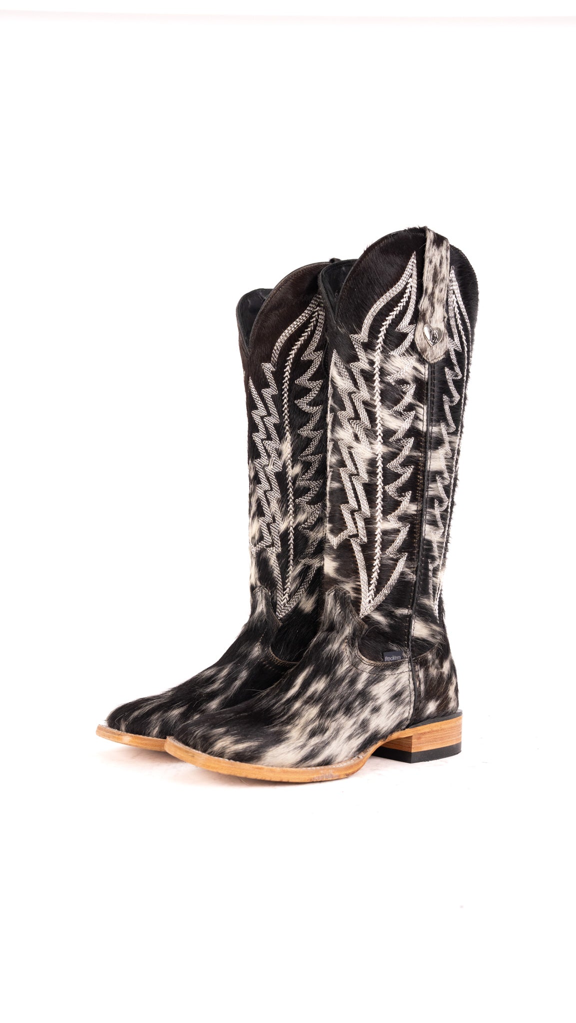 Charlotte Tall Cowhide Square Toe Cowgirl Boot Size 7 Box ZW9
