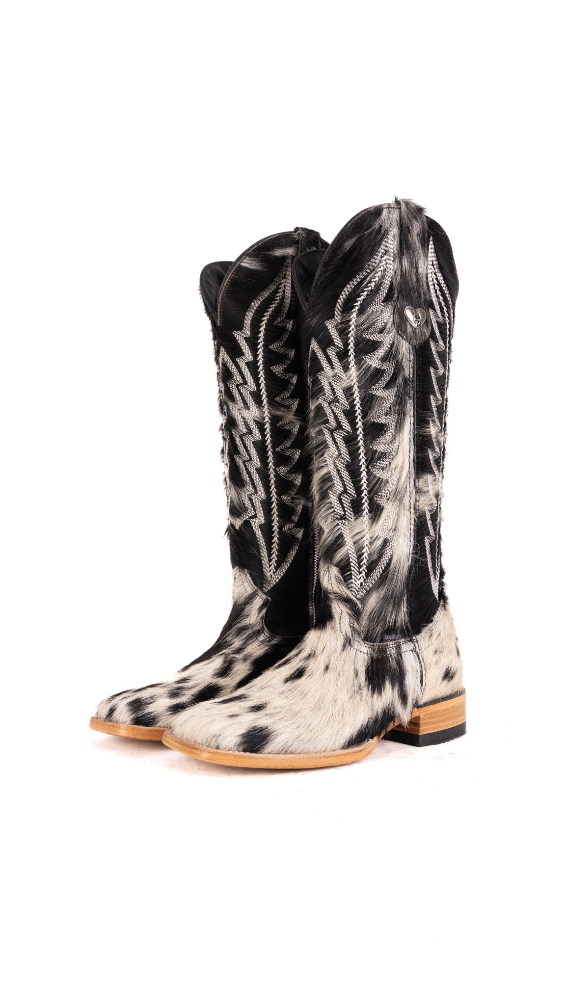 Charlotte Tall Cowhide Square Toe Cowgirl Boot Size 7.5 Box ZW10