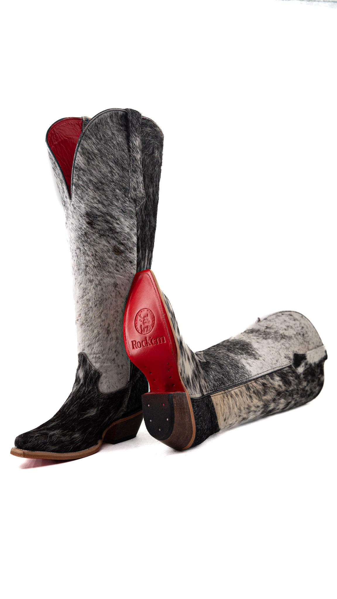 Gia Tall Cowhide Wide Calf Snip Toe Cowgirl Boot Size 6.5 Box RW12