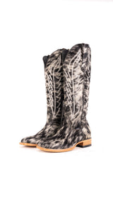 Charlotte Tall Cowhide Square Toe Cowgirl Boot Size 8 Box ZW12