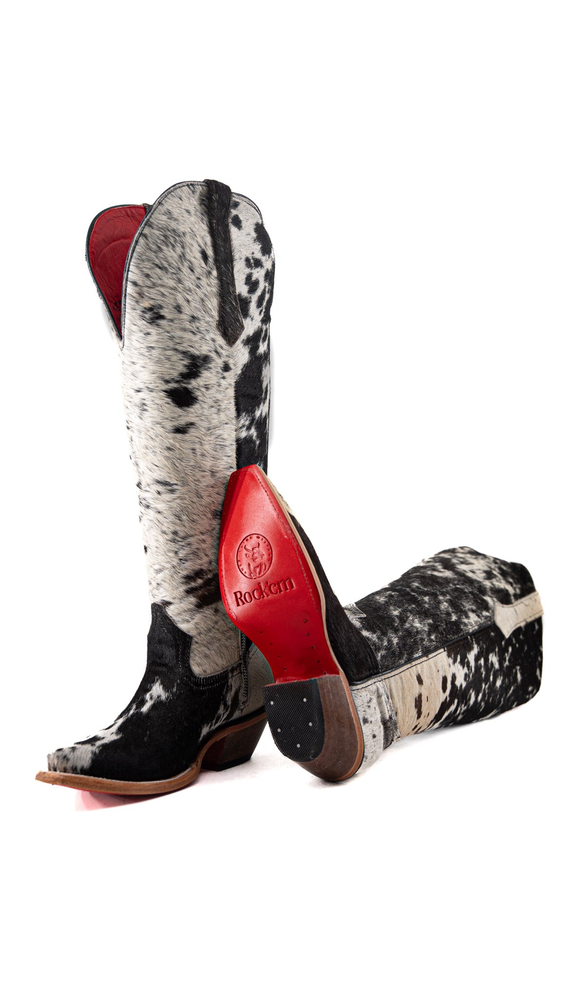 Gia Tall Cowhide Wide Calf Snip Toe Cowgirl Boot Size 7 Box RW14
