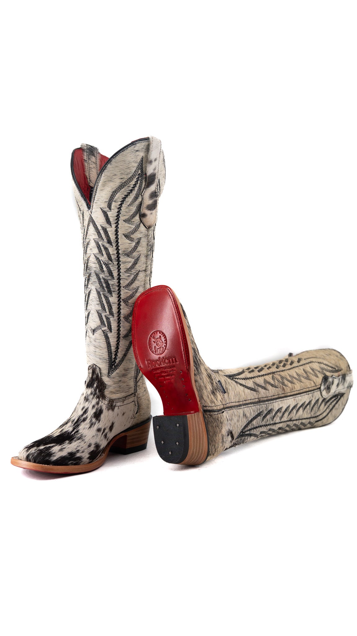 Charlotte Tall Red Bottom Cowhide Snip Toe Cowgirl Boot Size 5 RW22