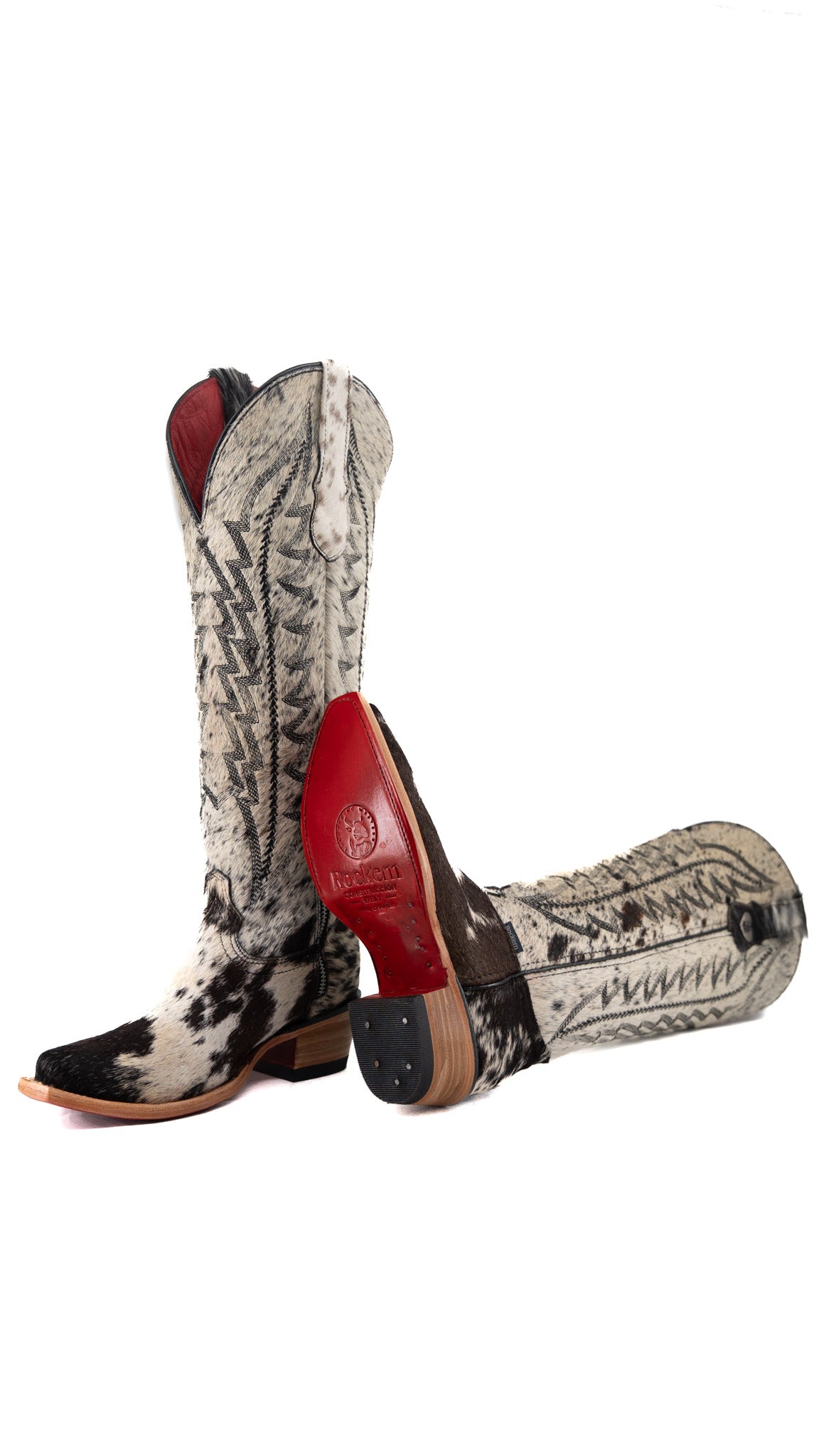 Charlotte Tall Red Bottom Cowhide Snip Toe Cowgirl Boot Size 5 RW23