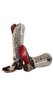 Charlotte Tall Red Bottom Cowhide Snip Toe Cowgirl Boot Size 5 RW23