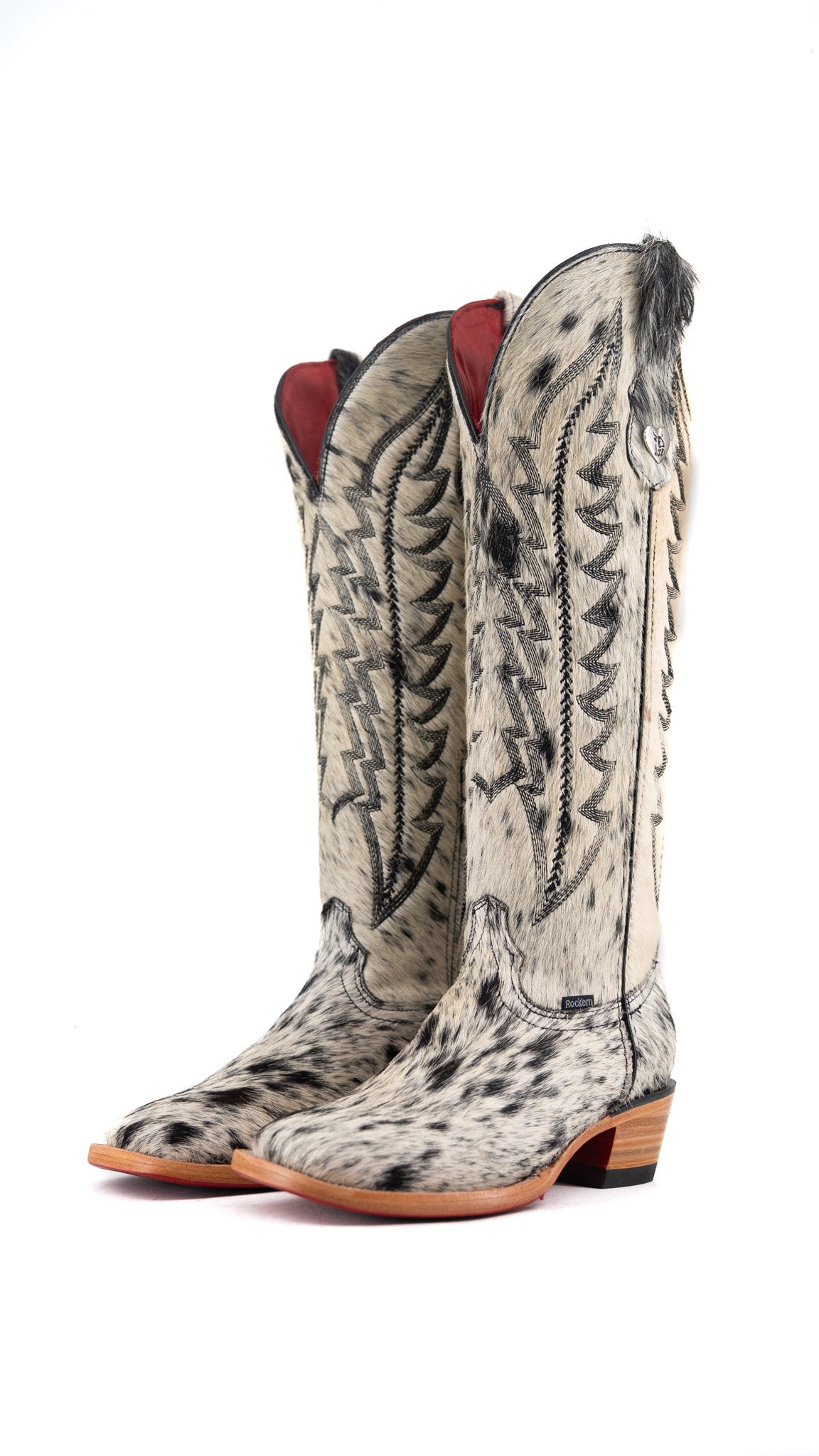 Charlotte Tall Red Bottom Cowhide Snip Toe Cowgirl Boot Size 6 RW24