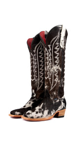 Charlotte Tall Red Bottom Cowhide Square Toe Cowgirl Boot Size 7 RW26