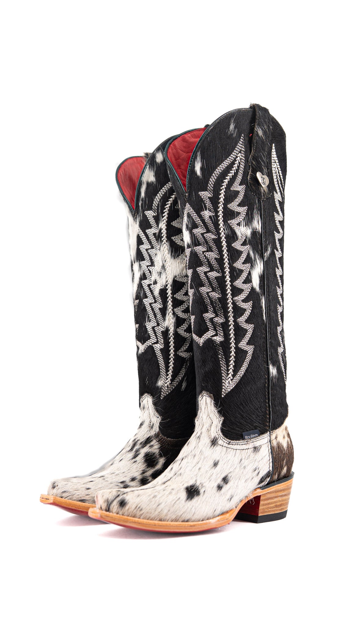 Charlotte Tall Red Bottom Cowhide Snip Toe Cowgirl Boot Size 7 RW28