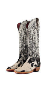 Charlotte Tall Red Bottom Cowhide Square Toe Cowgirl Boot Size 7.5 RW30