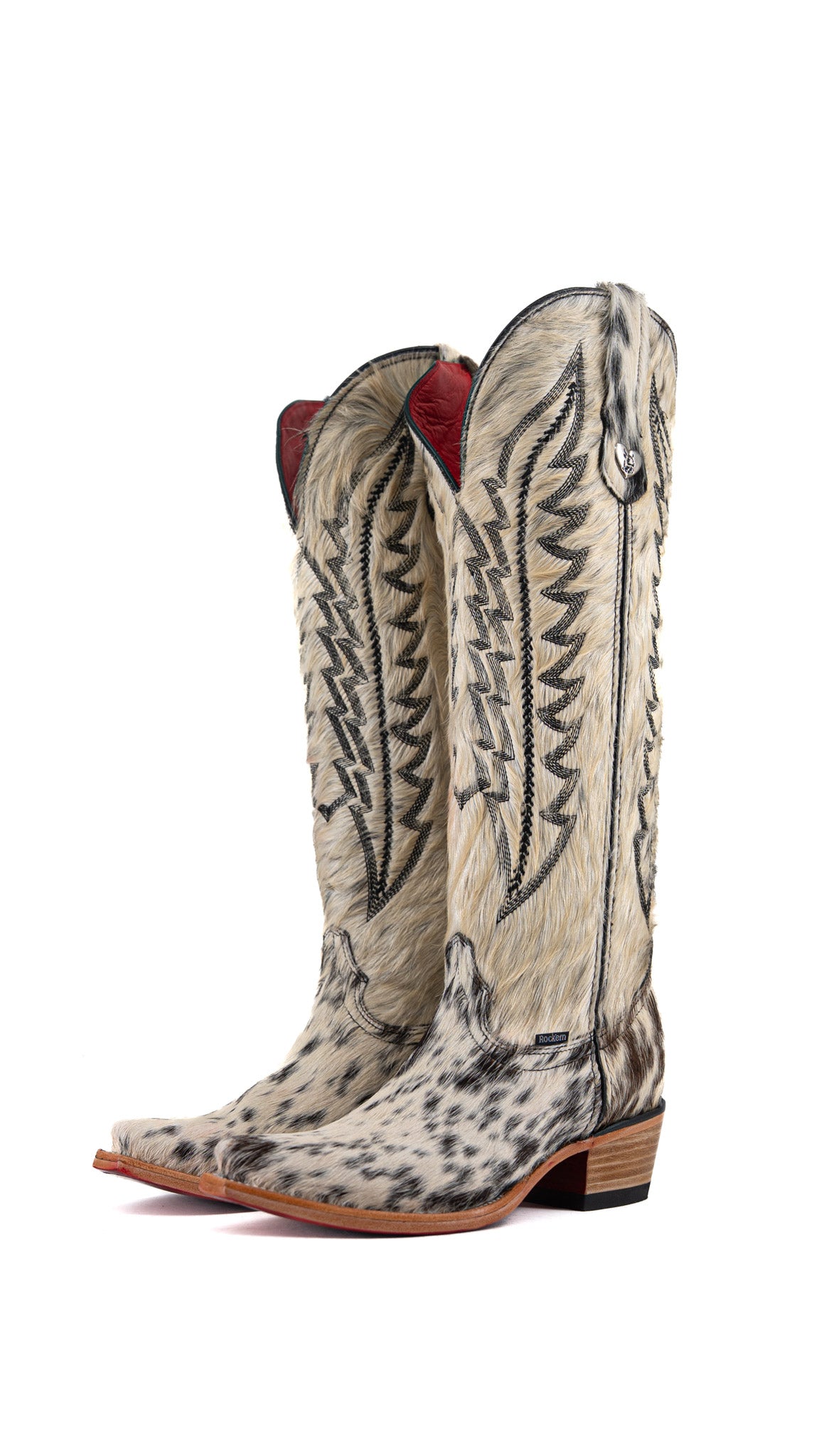 Charlotte Tall Red Bottom Cowhide Snip Toe Cowgirl Boot Size 8 RW31