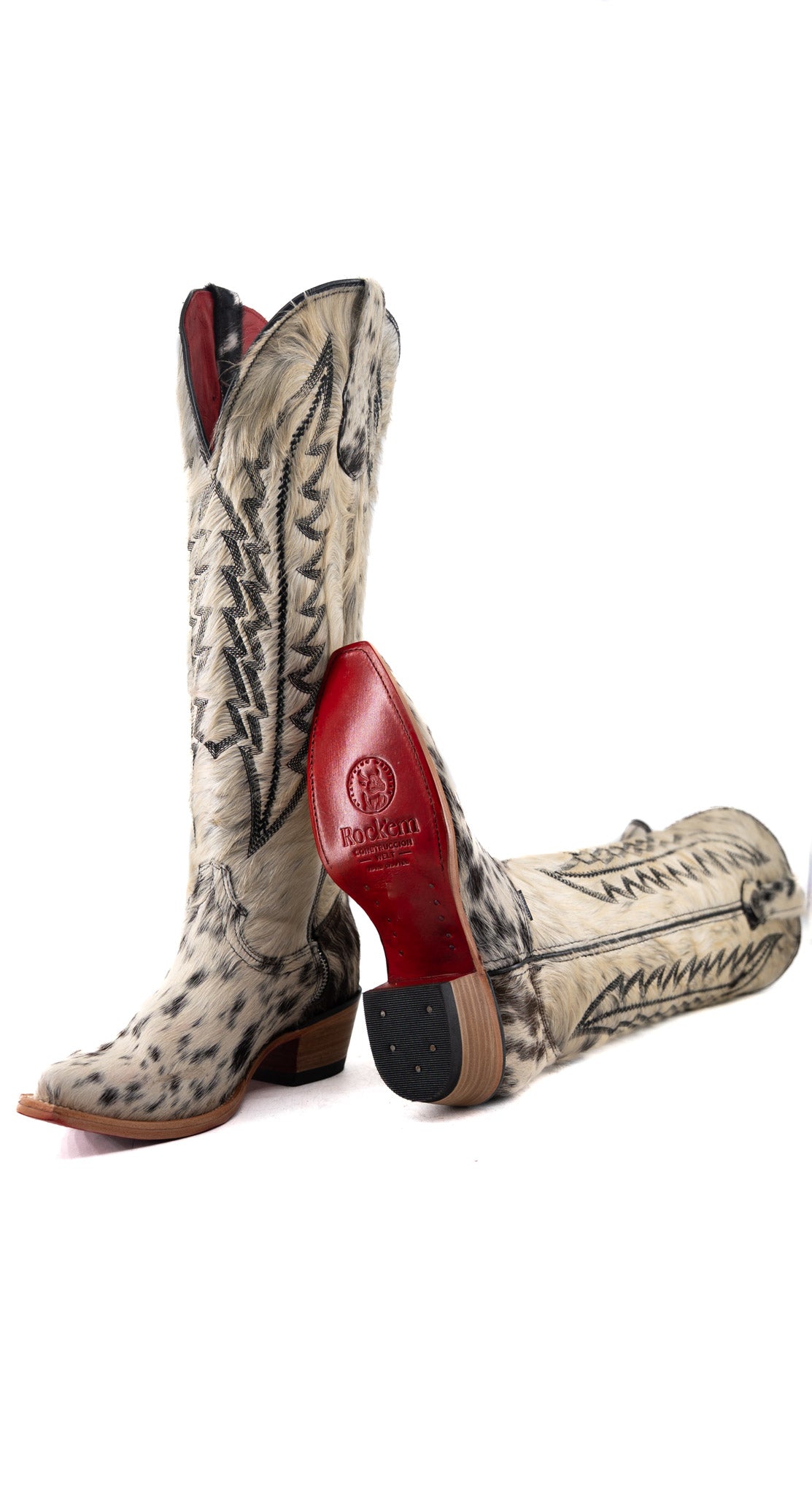 Charlotte Tall Red Bottom Cowhide Snip Toe Cowgirl Boot Size 8 RW31