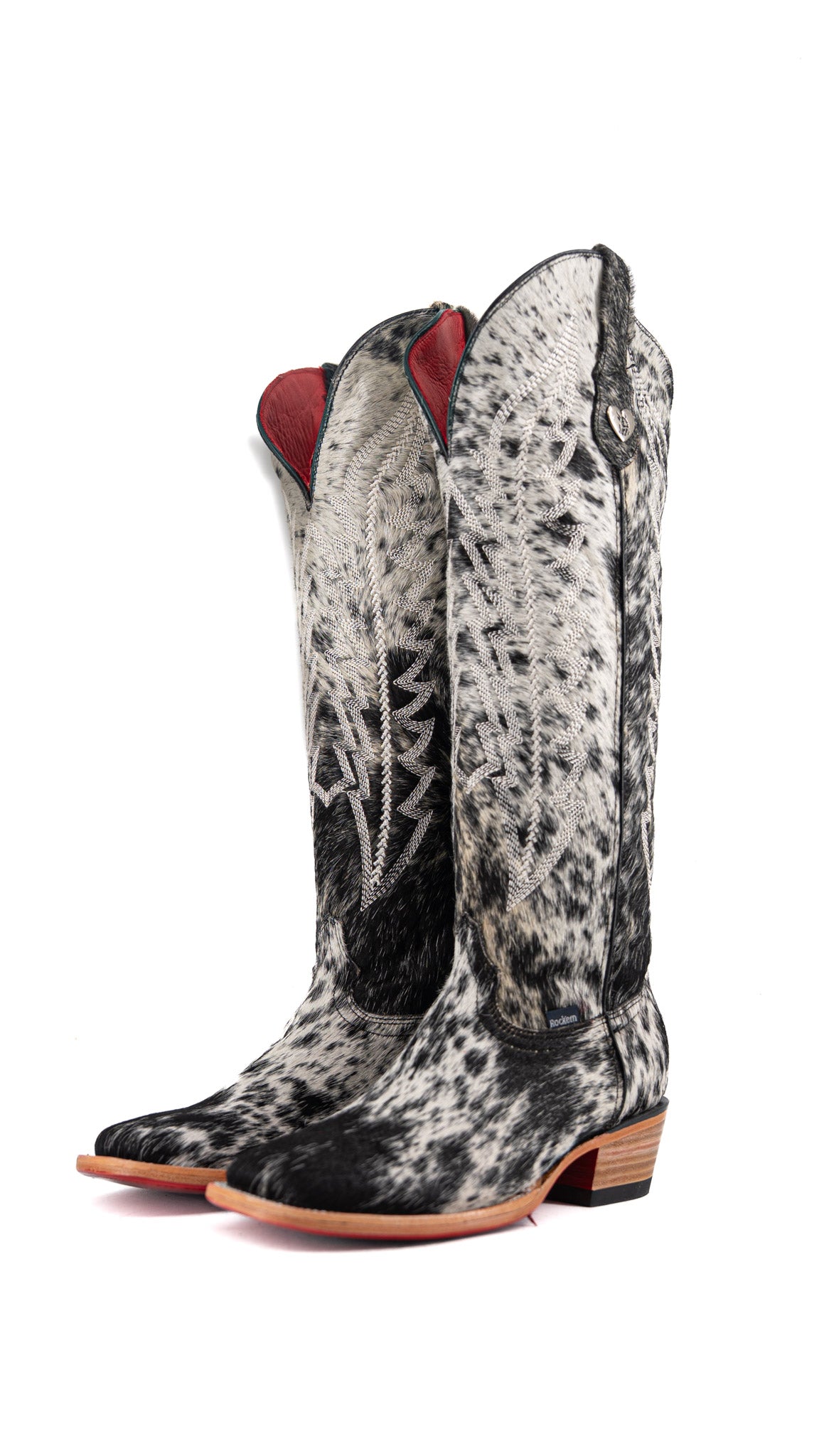 Charlotte Tall Red Bottom Cowhide Snip Toe Cowgirl Boot Size 8 RW32