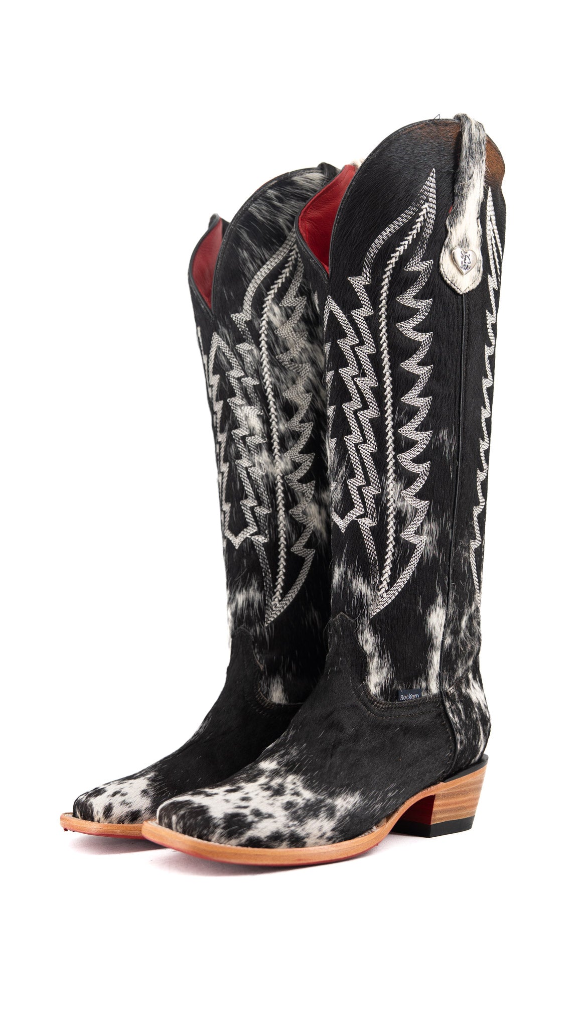 Charlotte Tall Red Bottom Cowhide Snip Toe Cowgirl Boot Size 8 RW33