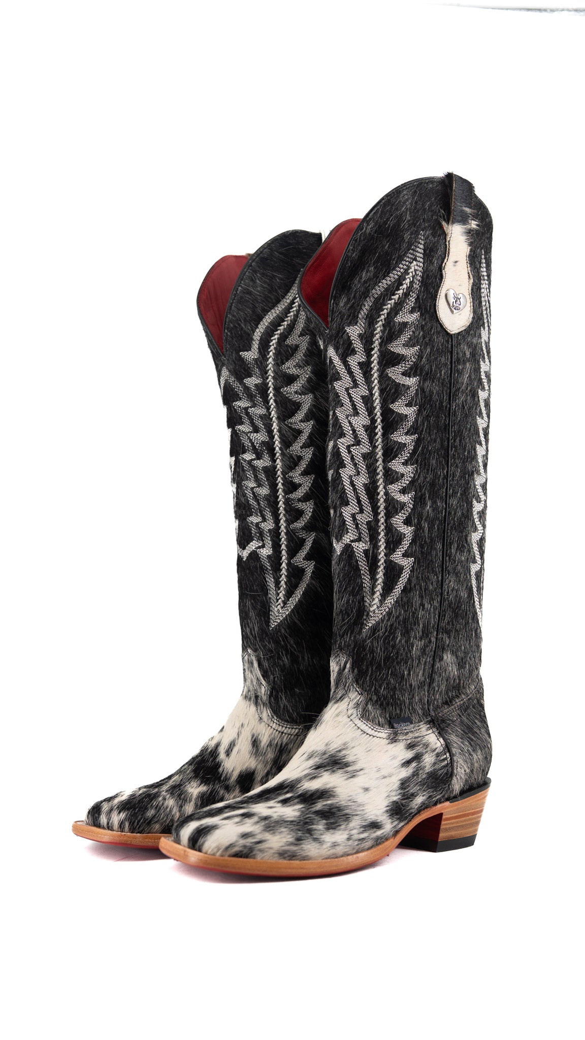 Charlotte Tall Red Bottom Cowhide Snip Toe Cowgirl Boot Size 10 RW37