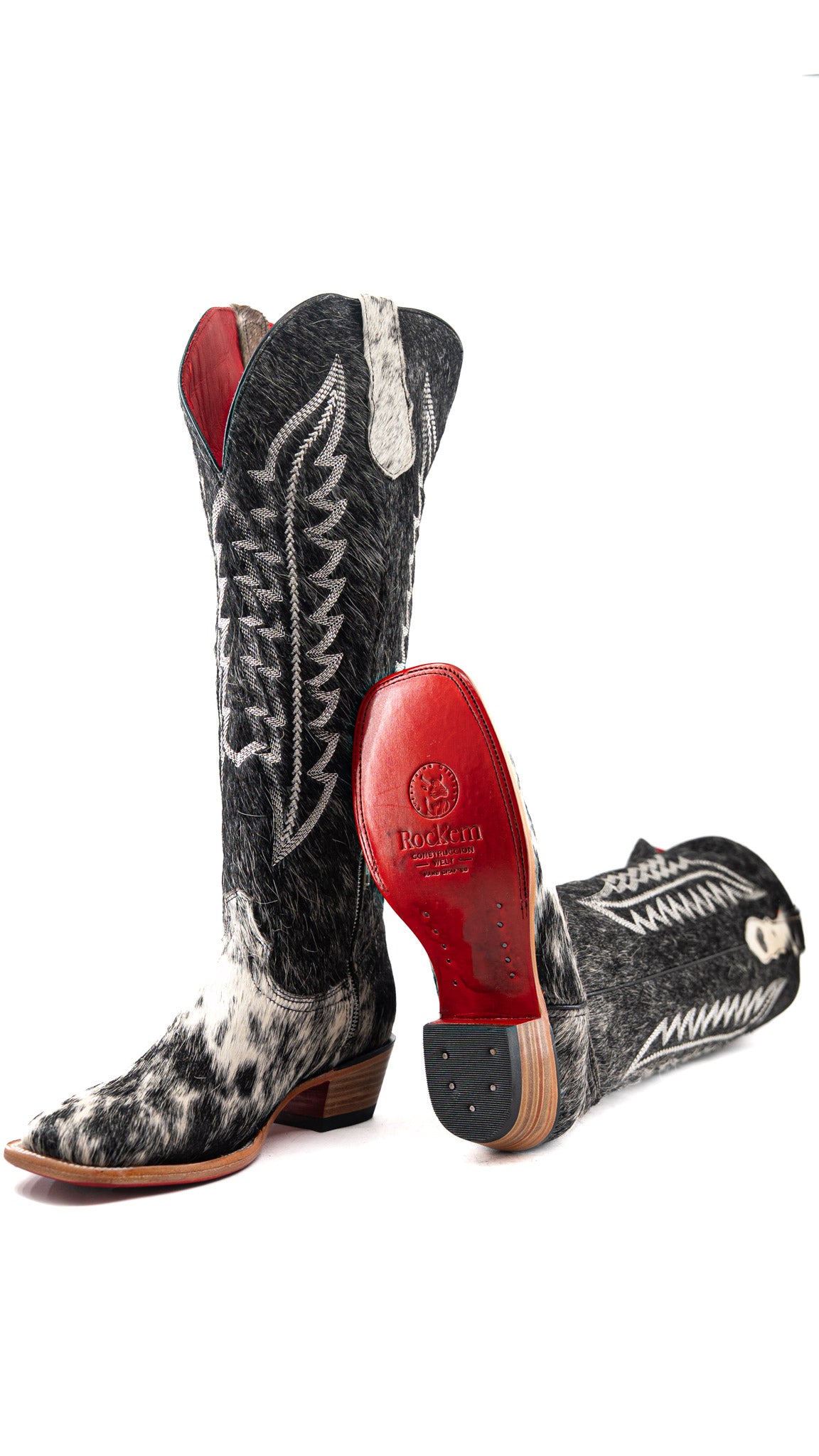 Charlotte Tall Red Bottom Cowhide Snip Toe Cowgirl Boot Size 10 RW37