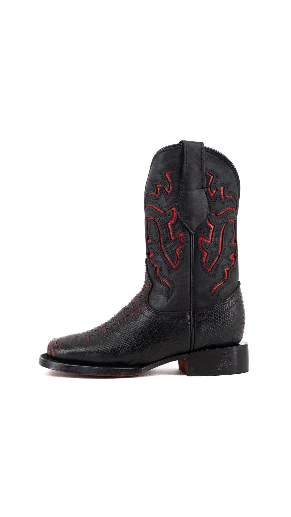 Little Kids Bruce Python Red Bottom Cowboy Boot