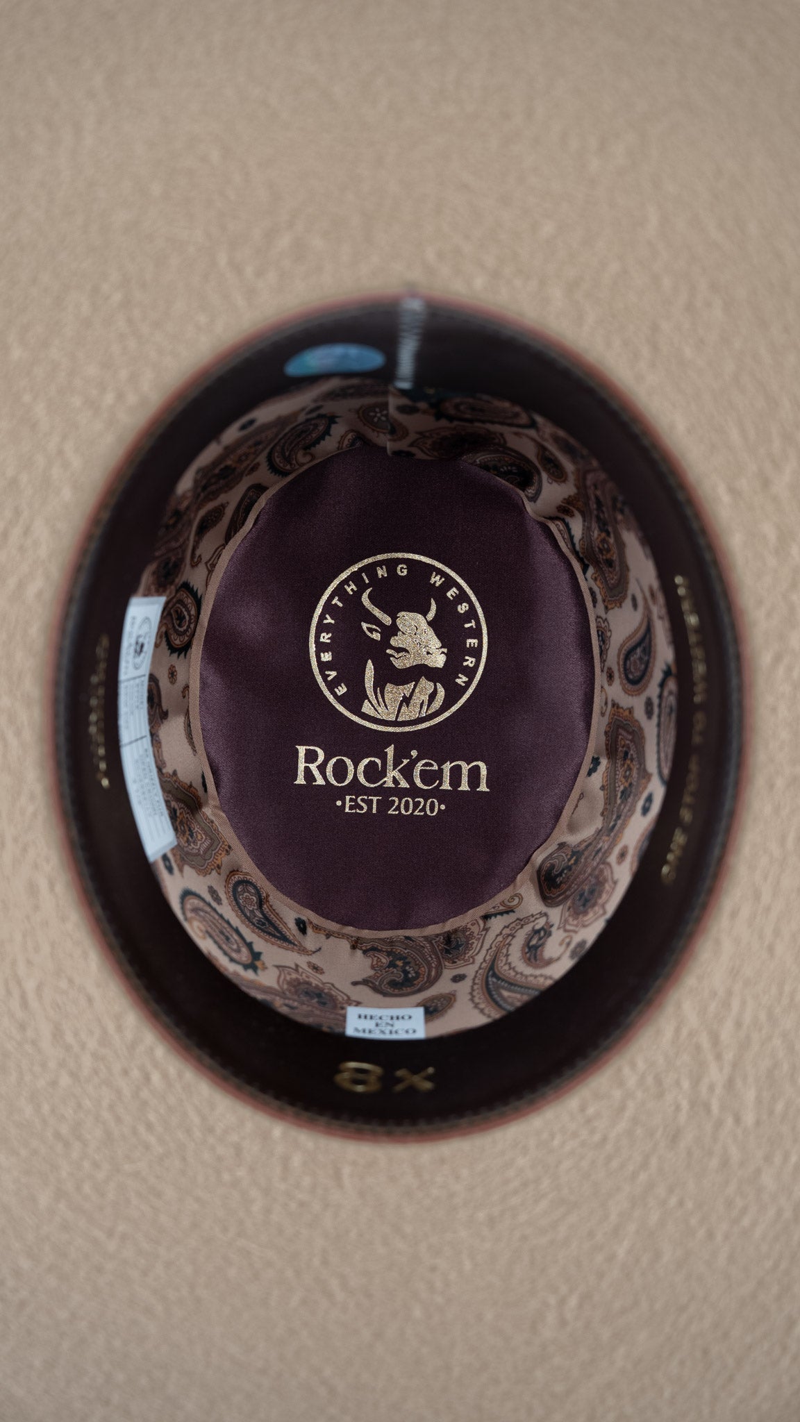 Rock'em 8X Silver Belly Grizzly Fur Open Crown Felt Cowboy Hat