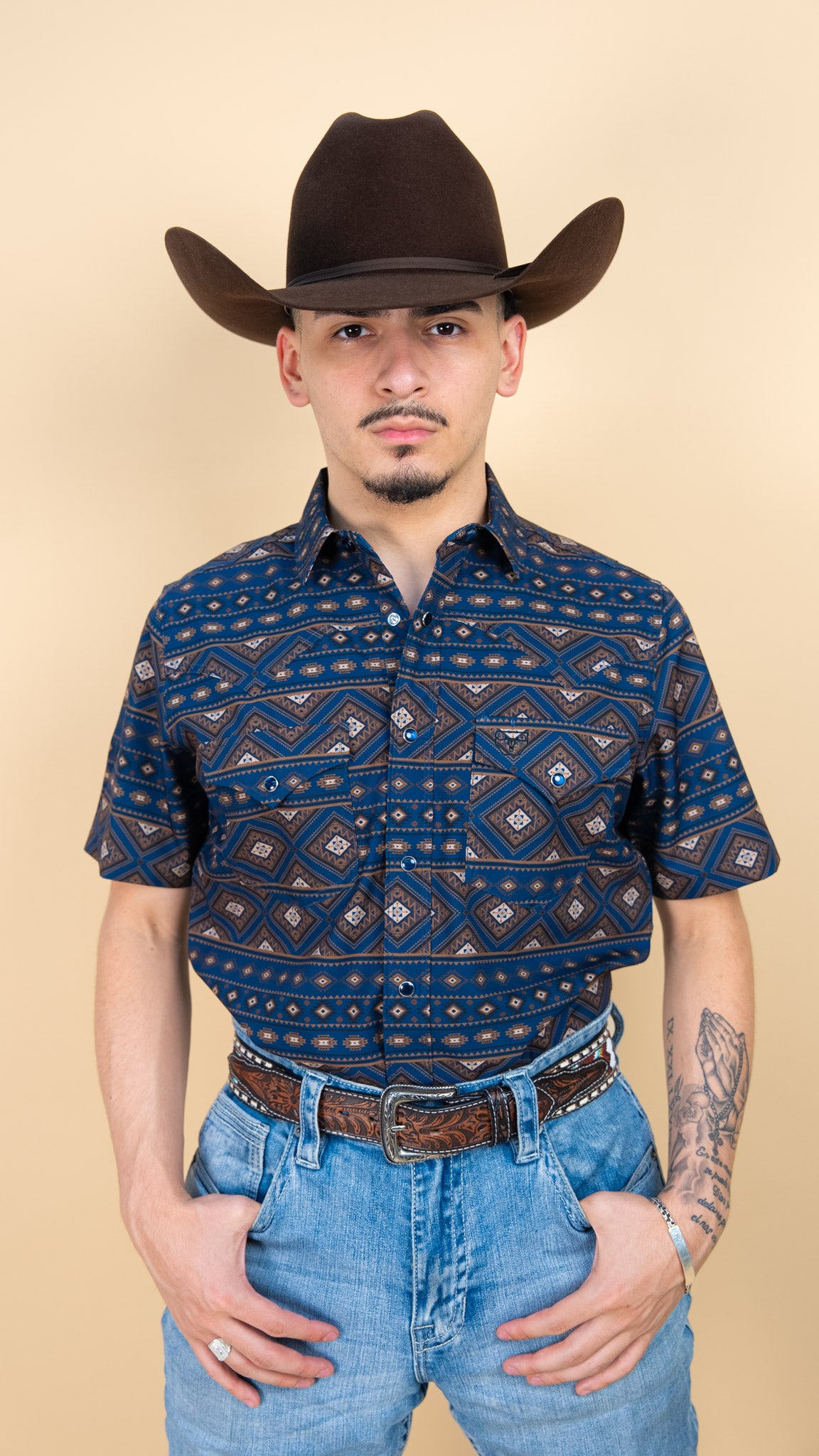 Platini Short Sleeve Mills Pearl Snap