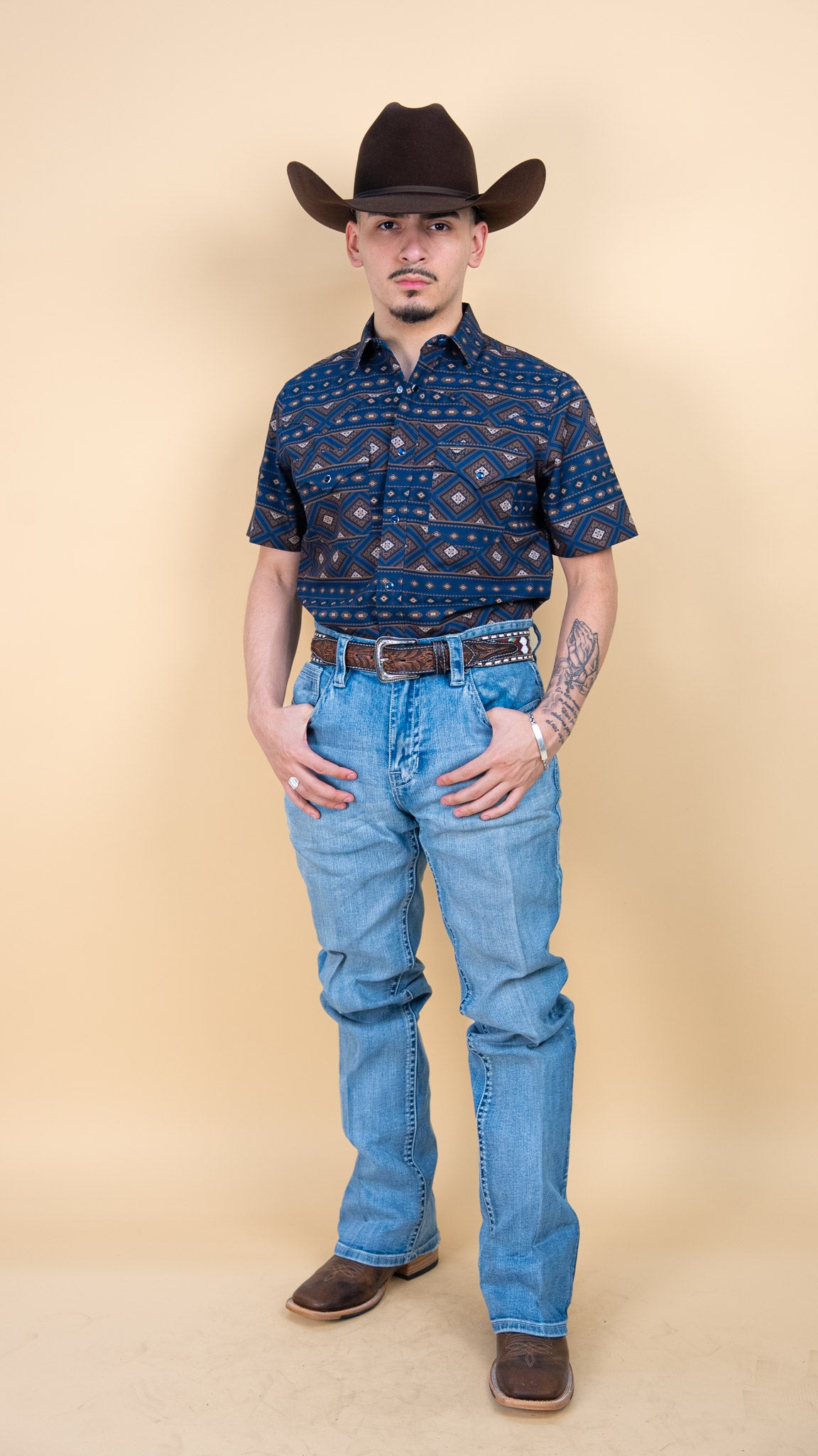 Platini Short Sleeve Mills Pearl Snap