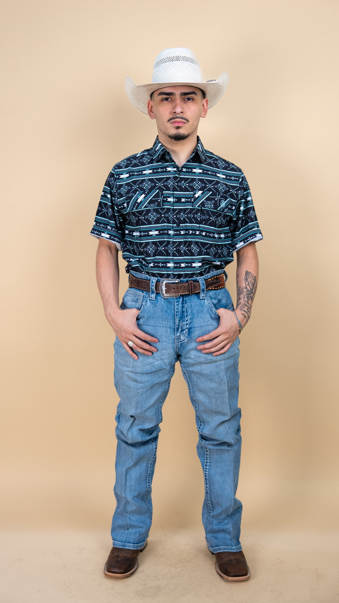 Cuero Line Short Sleeve Purdy Button Up