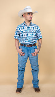 Cuero Line Short Sleeve Mark Button Up